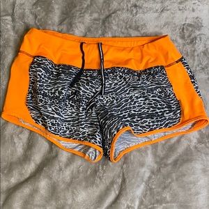 Orange and Animal Print Nike Athletics Shorts